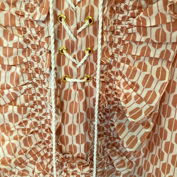 Kate Spade ruffle bib tie shell blouse, NWOT size small - Picture 7 of 11